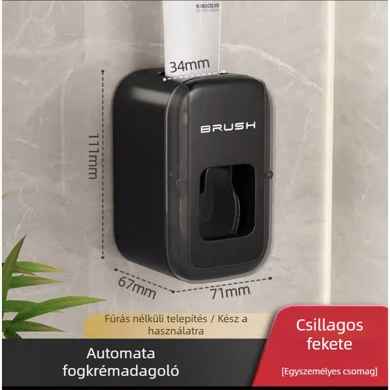 Penny falra szerelt automata fogkrémnyomó, fúrás nélkül, teljesen automata, egy darabos készülék