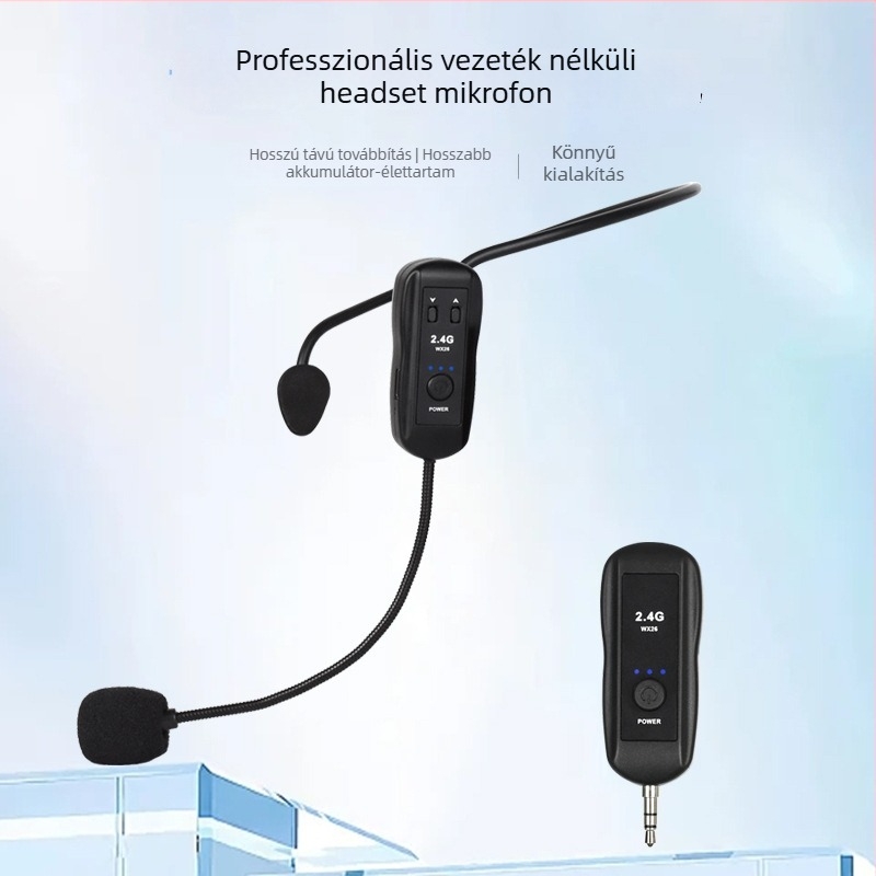 Lavalier mikrofon színpadra erősítővel és keverővel, G-244 modell, frekvencia-tartomány 20 Hz–20 kHz, SNR ≥75 dB, névleges teljesítmény 2