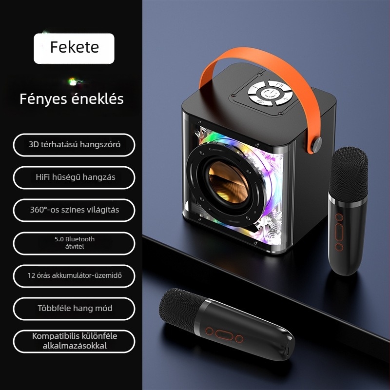 Új Bluetooth karaoke hangszóró beépített mikrofonnal – hordozható kültéri karaoke rendszer