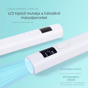 Duer's P11 kézi manikűr lámpa, mini hordozható lámpa fényterápiával, gyors szárítással és töltés kijelzővel