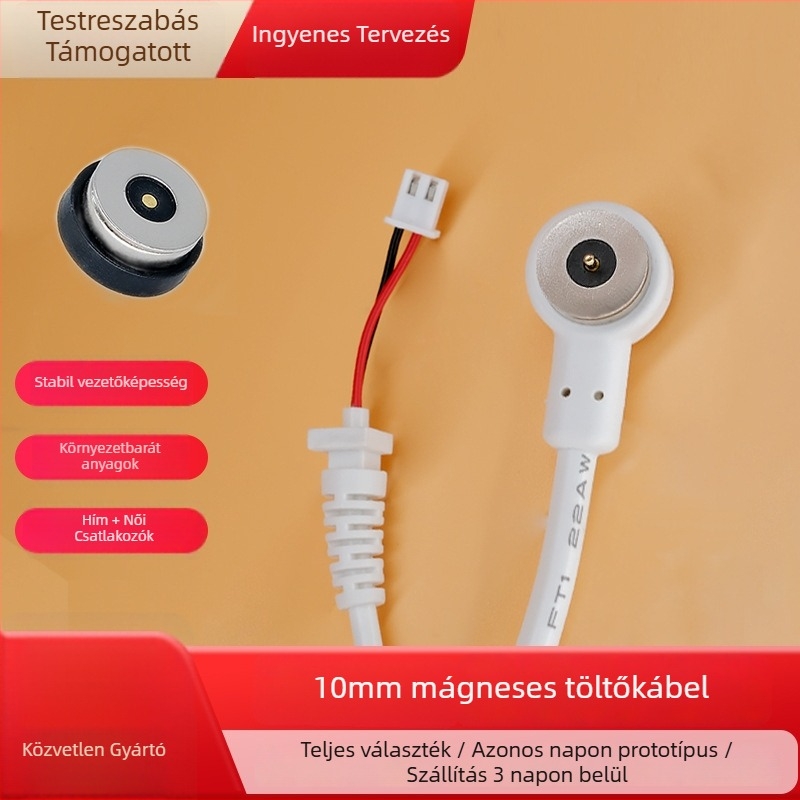 Zero ao szögletes mágneses töltőkábel mágneses fejjel, N52 mágnes, kompatibilis zseblámpákkal, adapterekkel, intelligens viselhető eszközökkel és lámpákkal.