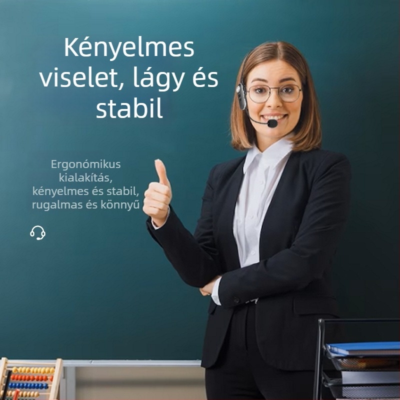 Fejhallgatós mikrofon tanároknak fülhorgos kivitelben, Lavalier, Omnidirekcionális, 40 Hz–20 kHz, 6–8 óra akkumulátor-élettartam
