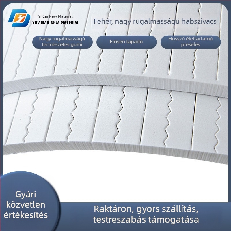 Ragasztóval ellátott EVA habcsíkok és die-cut habpárnák különböző méretekben (12x300x380 mm, 9x300x380 mm, 10x300x380 mm, 6x300x380 mm, 15x30x380 mm)