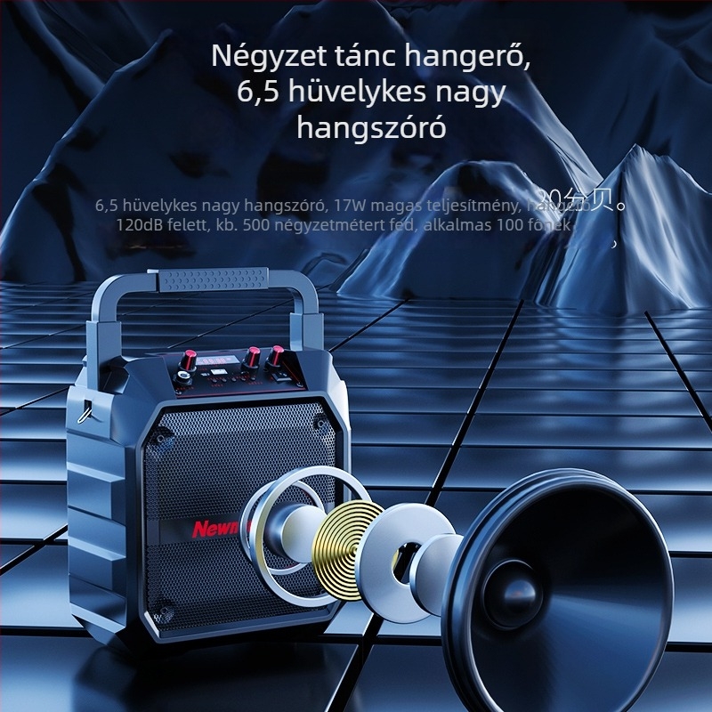 Newman K97 hordozható Bluetooth hangszóró, 17W kimenet, beépített 2000-4000mAh akkumulátor, Bluetooth 5.0, 100Hz-18kHz, hatótáv kb. 8 m