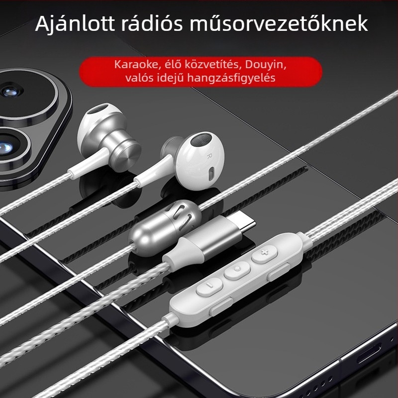 Kábeles hangkártya fejhallgatóhoz mikrofonnal, élő felvételre és karaokéhoz, zajcsökkentés, magas felbontású hang, omni irányú felvétel, névleges teljesítmény 5W