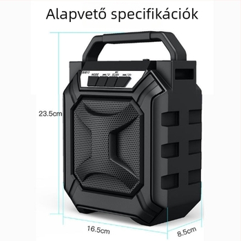 Bluetooth hordozható hangsugárzó kültéri használatra, Bluetooth 5.0, 40Hz–20kHz, SNR ≥75dB, beépített akkumulátor 1000–1200mAh, 5W