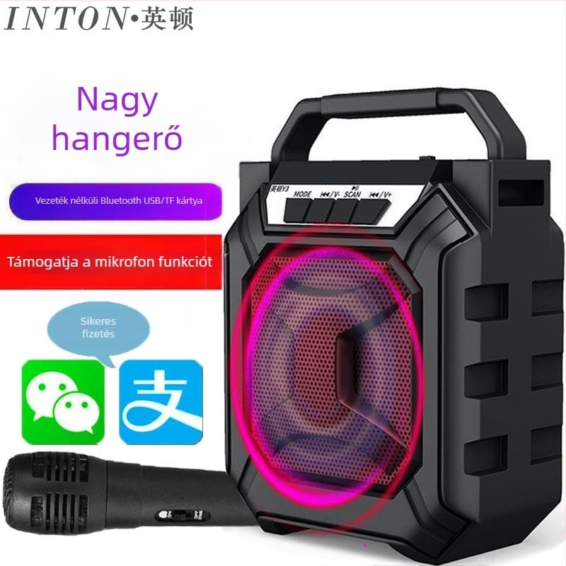 Bluetooth hordozható hangsugárzó kültéri használatra, Bluetooth 5.0, 40Hz–20kHz, SNR ≥75dB, beépített akkumulátor 1000–1200mAh, 5W