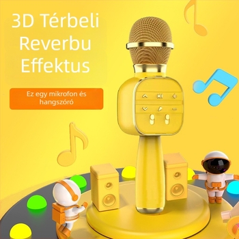 DS813 Integrált hordozható gyerek mikrofon beépített hangszóróval és hangváltóval, Bluetooth 5.3, 1200–2000mAh, 60Hz–15kHz, SNR ≥85dB, 3–6 óra