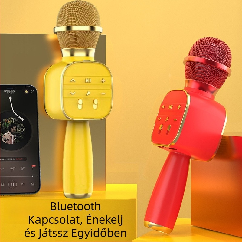 DS813 Integrált hordozható gyerek mikrofon beépített hangszóróval és hangváltóval, Bluetooth 5.3, 1200–2000mAh, 60Hz–15kHz, SNR ≥85dB, 3–6 óra