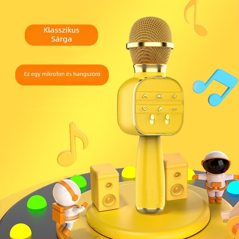 DS813 Integrált hordozható gyerek mikrofon beépített hangszóróval és hangváltóval, Bluetooth 5.3, 1200–2000mAh, 60Hz–15kHz, SNR ≥85dB, 3–6 óra