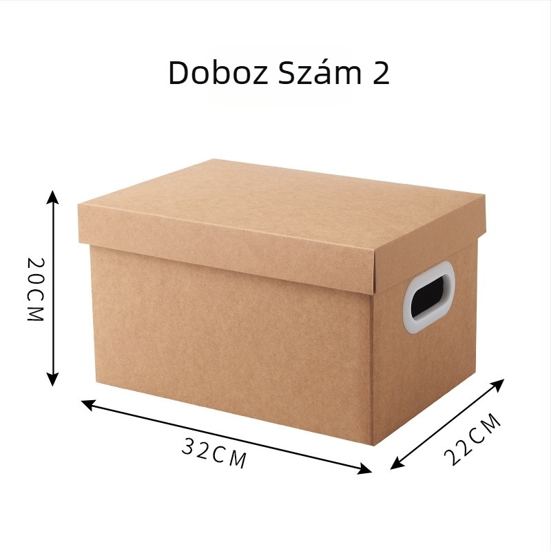 Kraftpapírból készült tároló doboz fedéllel, összecsukható, 2 literes kapacitás, cipők, fehérneműk és pulóverek számára, modern minimalista stílus