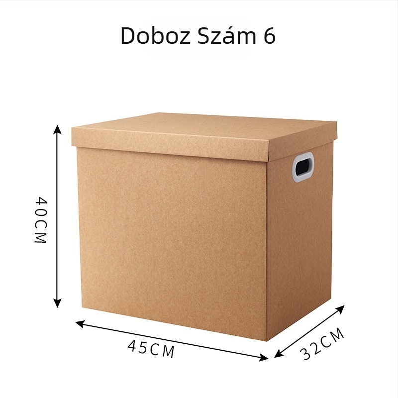 Kraftpapírból készült tároló doboz fedéllel, összecsukható, 2 literes kapacitás, cipők, fehérneműk és pulóverek számára, modern minimalista stílus