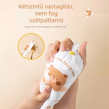 Egyszer használatos díszítő tasak, kettős adagolóval, rozsdamentes csatlakozóval, PE anyag