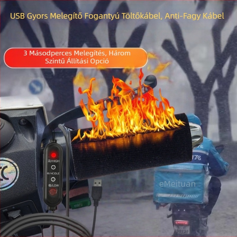 USB fűtött töltőkábel elektromos járművekhez, univerzális, 2-vezetékes, 2A, USB interfész