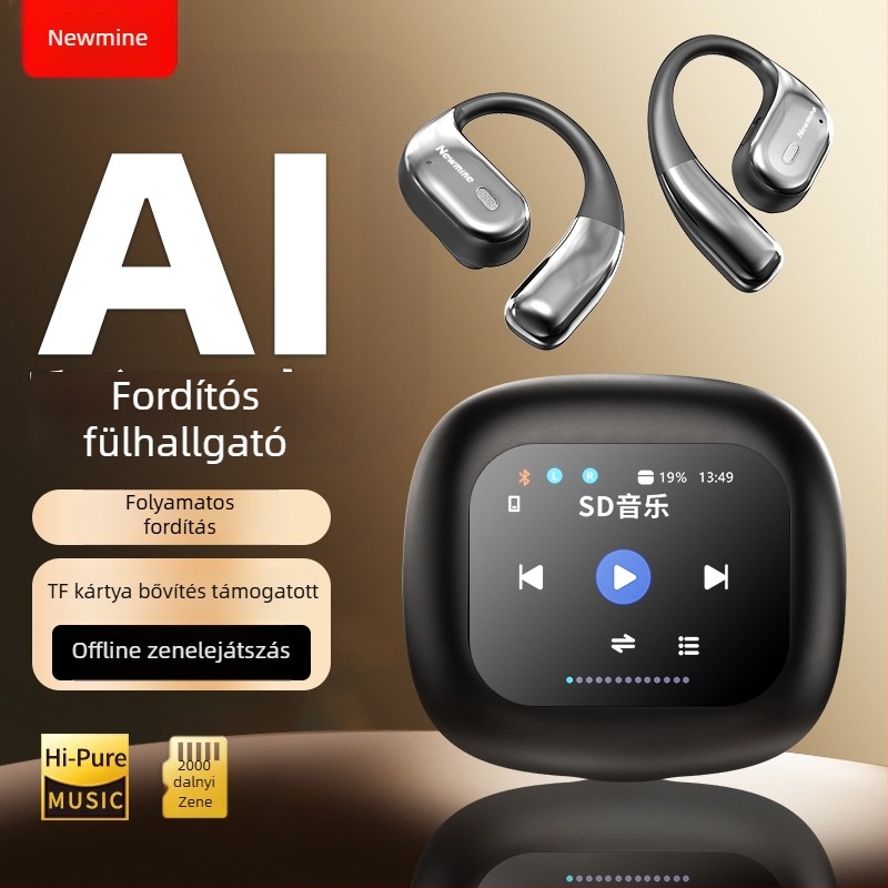 Newman K16 nyitott fülhallgató Bluetooth fordítással, 10 m-es hatótávolság, érintéses vezérlés, energia kijelző