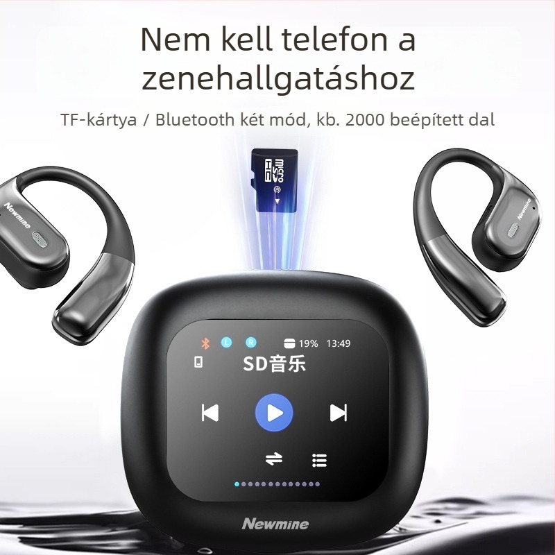 Newman K16 nyitott fülhallgató Bluetooth fordítással, 10 m-es hatótávolság, érintéses vezérlés, energia kijelző