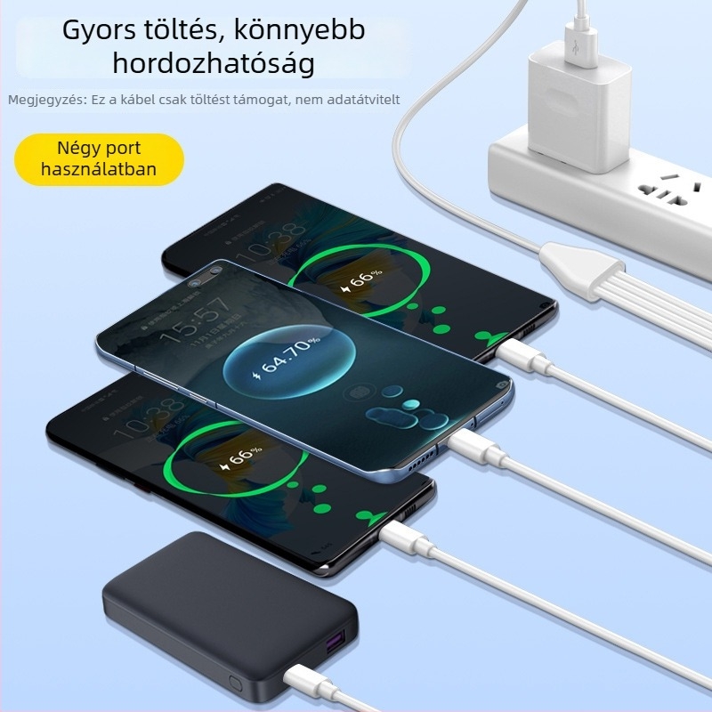 Digital Fox Type-C USB 4-portos tápegység-kábel