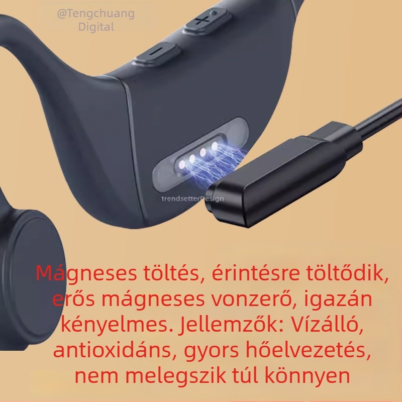 Csontvezetéses Bluetooth fejhallgató töltőkábel mágneses csatlakozóval, kompatibilis Sena, Elephant Nose és NanCard készülékekkel