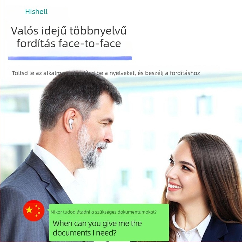 S41 fordító fejhallgató érintéses vezérléssel, Bluetooth, 10 m vezeték nélküli hatótávolság, fordítás