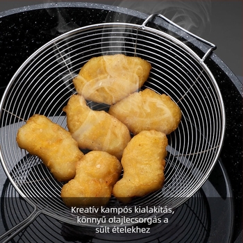 Billion Rozsdamentes acél konyhai szűrő – nagy hálószemű, ideális tészta és gombóc lecsöpögtetésére, sütéshez és forró fazékhoz