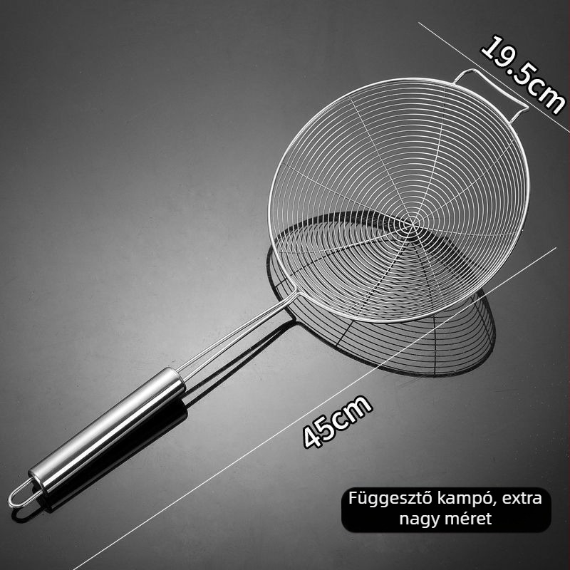 Billion Rozsdamentes acél konyhai szűrő – nagy hálószemű, ideális tészta és gombóc lecsöpögtetésére, sütéshez és forró fazékhoz