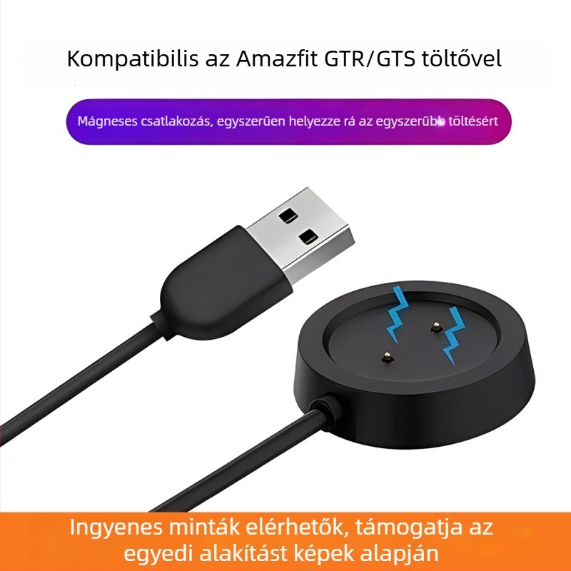 Aoshengda mágneses töltőalap Huami GTR/GTS okosórákhoz USB interfésszel
