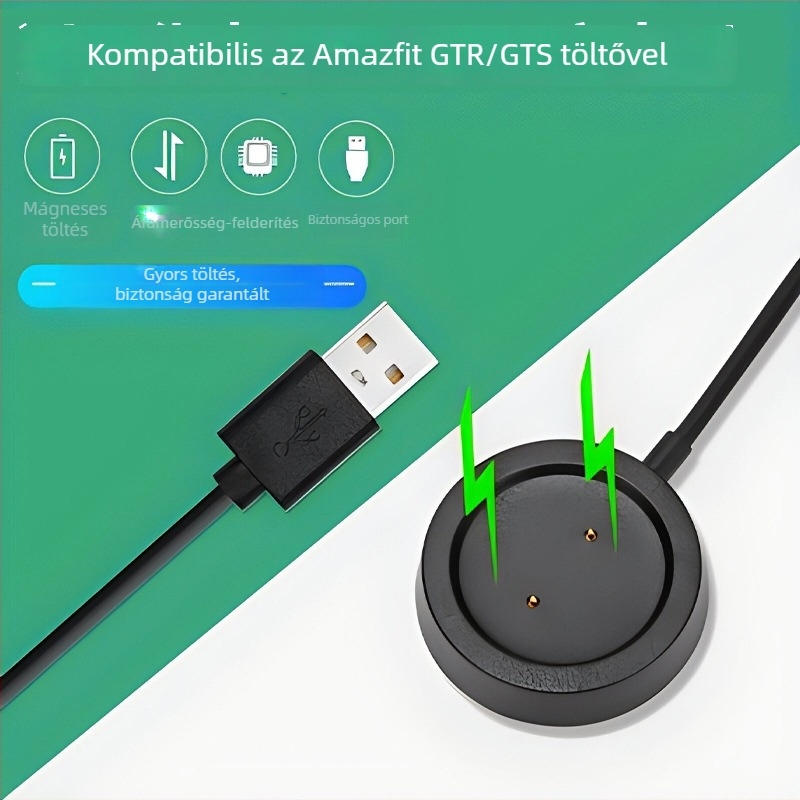 Aoshengda mágneses töltőalap Huami GTR/GTS okosórákhoz USB interfésszel