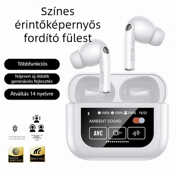 YW07 Fordító Bluetooth fülhallgató – 144 nyelv, frissített érintőképernyő, találkozókhoz és tanuláshoz