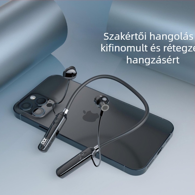 Nyakpántos Bluetooth fülhallgató, valódi vezeték nélküli, sztereó hangzás, Bluetooth 5.0, 10 m hatótávolság, 4–8 órás üzemidő, vízálló