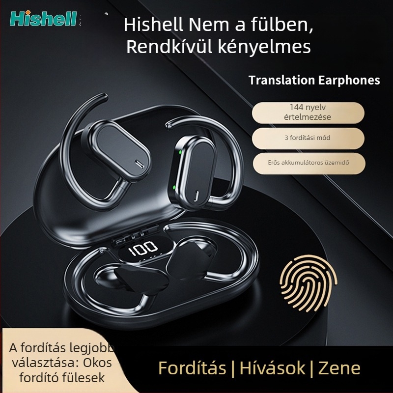 Fülre illeszthető fordító fejhallgató – Android, Bluetooth, 10 m hatótáv, érintéses vezérlés, fotó- és hangfordítás