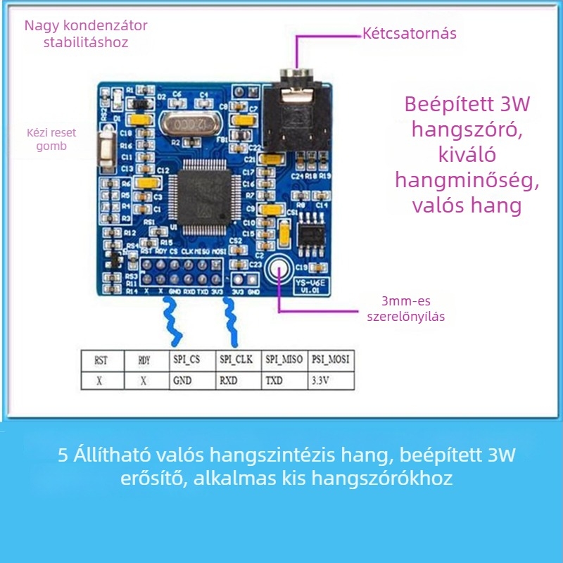 Szövegből beszéd szintézis modul V6E (Márka: Egyéb; Nyomtatott logó: Igen)