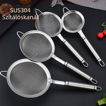 304 rozsdamentes acélból készült nagy szita szójatej, pép, gyümölcslé és liszt szűrésére; magas sűrűségű háló; egykampós kampó; hővédő; testreszabható
