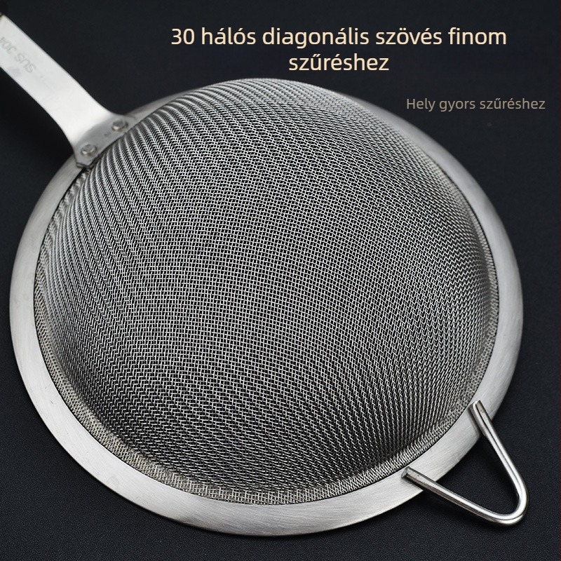 304 rozsdamentes acélból készült nagy szita szójatej, pép, gyümölcslé és liszt szűrésére; magas sűrűségű háló; egykampós kampó; hővédő; testreszabható