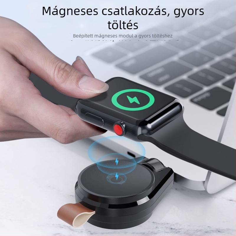 YINFISH Apple Watch töltő, USB-C interfész, hordozható 2 az 1-ben töltő Apple Watchhoz