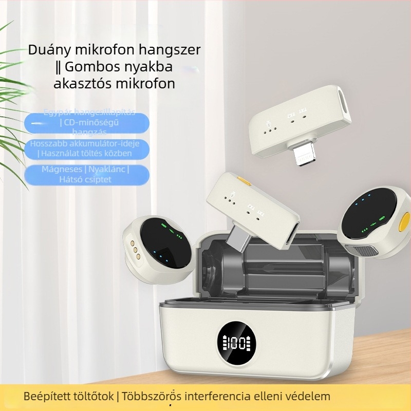 A9 Élő adású mikrofon állítható irányítással, beépített akkumulátorral, 20 Hz–20 kHz frekvenciatartománnyal, SNR ≥60 dB