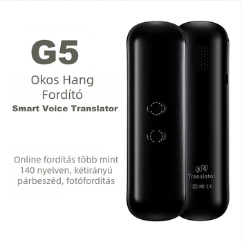 G5 Pro Hordozható Intelligens AI Hangfordító - Valós idejű Többnyelvű Fordítás, Hangfelismerés, Fénykép Fordítás, Android és iOS Alkalmazásokkal Kompatibilis