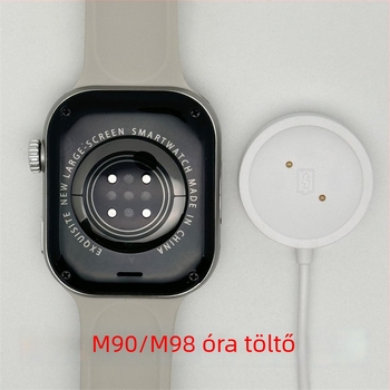 USB töltőkábel Huaqiangbei M60 okosórához – döntött, 2‑tűs csatlakozó, gyors töltés