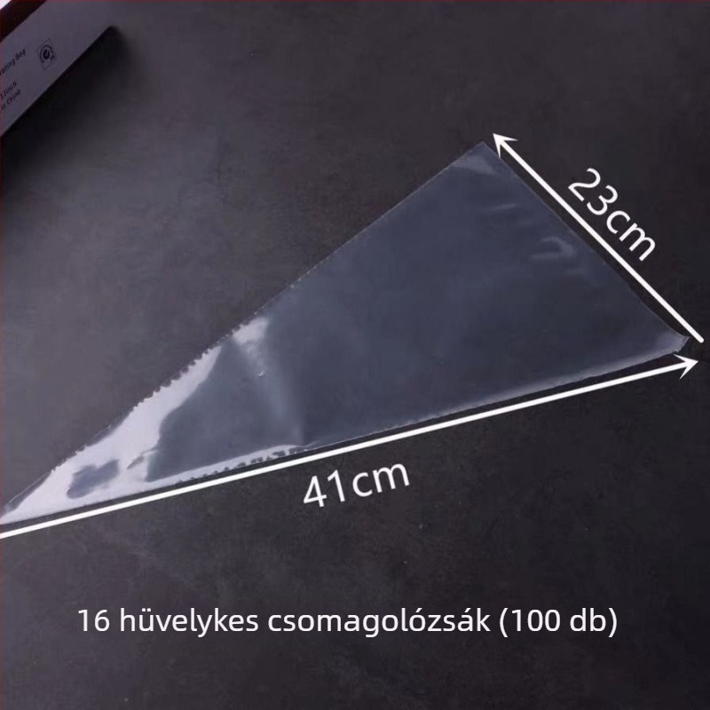 Dekoráló zacskók készlet, 100 db, háromszög alakú nyomózsák süteményekhez, krémhez és babpasztához, sűrített élelmiszer-minőségű anyag