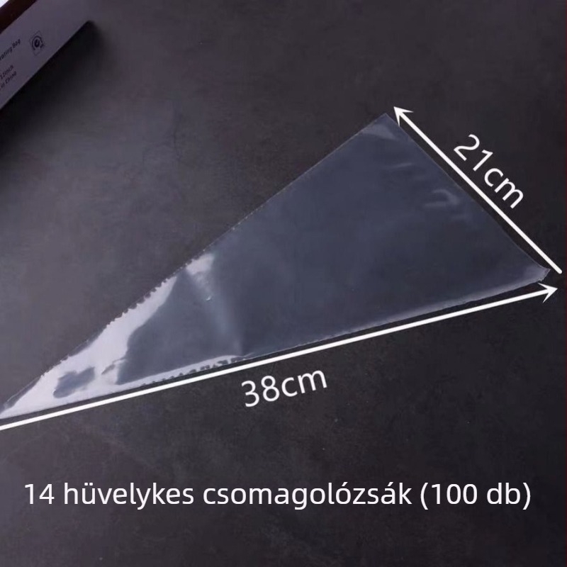 Dekoráló zacskók készlet, 100 db, háromszög alakú nyomózsák süteményekhez, krémhez és babpasztához, sűrített élelmiszer-minőségű anyag