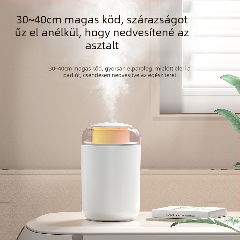 Otthoni párásító, kompakt oszlopos kialakítás, csendes működés, USB tápegység, 1,0–2,5 L tartály, 41–60 m²-hez