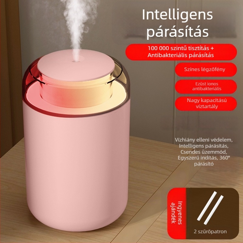 Otthoni párásító, kompakt oszlopos kialakítás, csendes működés, USB tápegység, 1,0–2,5 L tartály, 41–60 m²-hez
