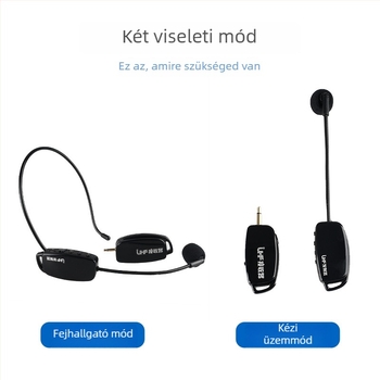 Tanítási fejhallgató mikrofon (modell W-01) vevővel és adapterrel, 100 Hz–20 kHz gyakorisáktartomány, SNR ≥75 dB, beépített akkumulátor, üzemidő 12 órán felül