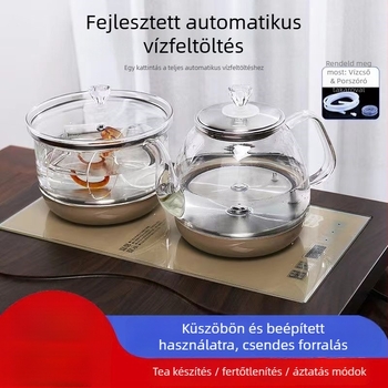 Üveg elektromos teáskanna, 2 L, 1300 W, magas hőállóságú boroszilikát üveg, alsó fűtés, automatikus kikapcsolás