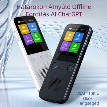 Offline fordító T10pro – Android, Bluetooth, 10 m hatótávolság, fizikai gombok + érintőképernyő