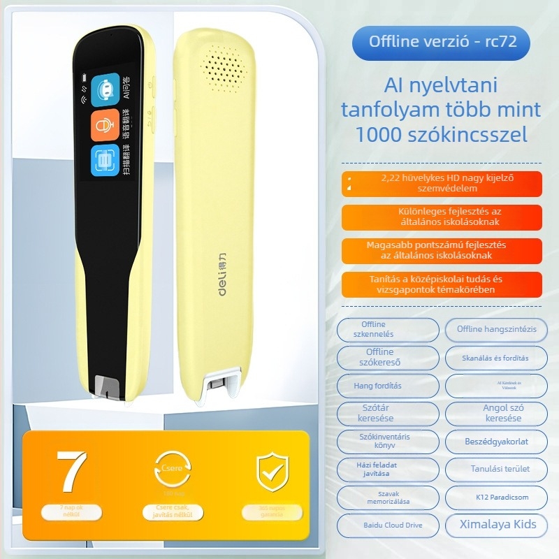 Olvasó toll RC26/RC72 — Type-C interfész, újratölthető lítium akkumulátor, ABS ház, 53,5 g tömeg