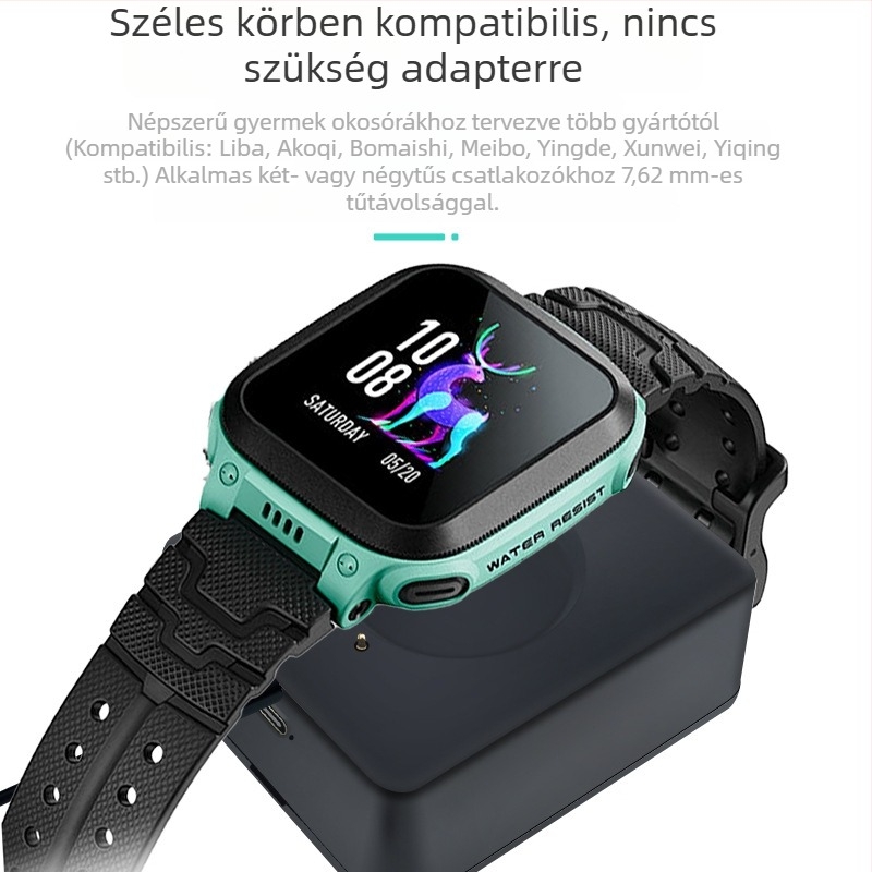 Személyre szabott gyerekeknek készült vezeték nélküli töltőtok, 1200mAh akkumulátor, 7,62 cm négyzetes tok