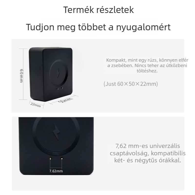 Személyre szabott gyerekeknek készült vezeték nélküli töltőtok, 1200mAh akkumulátor, 7,62 cm négyzetes tok