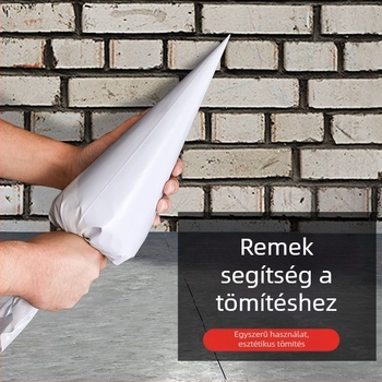 Nagy teherbírású fugázó tasak csempéhez és cementhez, háromszög alakú csúccsal, külső falakhoz