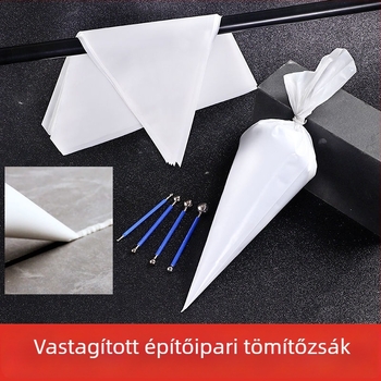 Nagy teherbírású fugázó tasak csempéhez és cementhez, háromszög alakú csúccsal, külső falakhoz