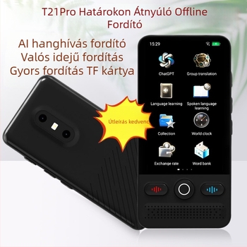 AI hangalapú fordító többnyelvű egyidejű fordítással és offline fényképfordítással — kompakt készülék, 5 MP kamera, Type-C, 5V 2A, 125 g, ABS